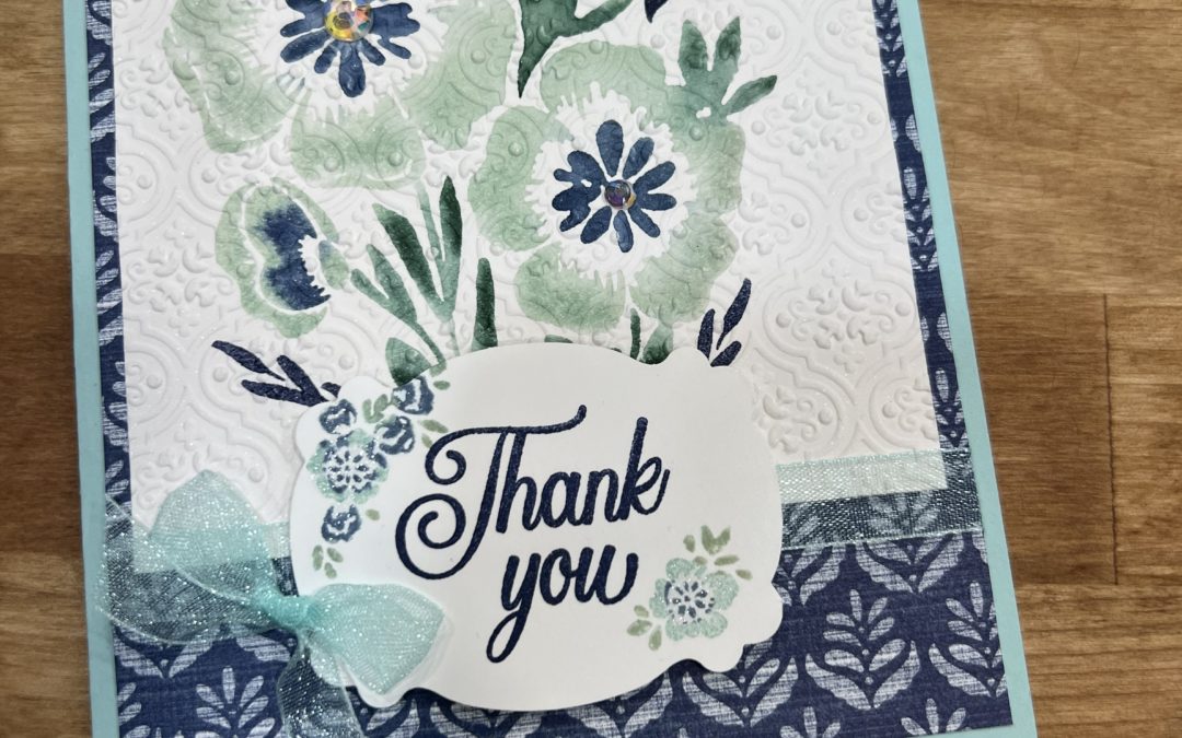 Thank You Cards using Lovely & Lasting stamp set, some DSP, & stampin write markers